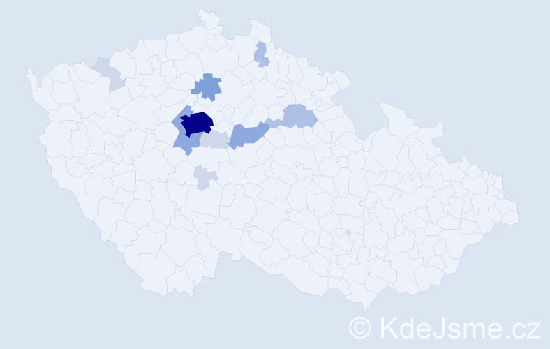 Příjmení: 'Zákora', počet výskytů 34 v celé ČR