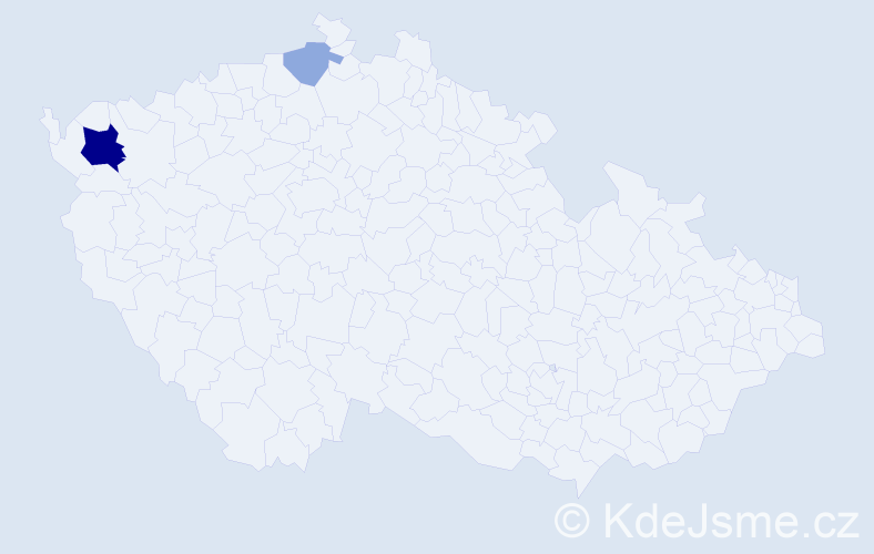 Příjmení: 'Árvová', počet výskytů 6 v celé ČR