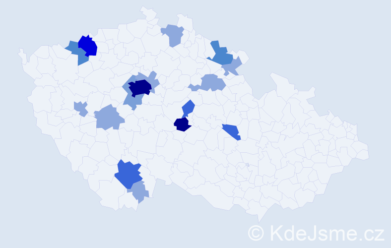 Příjmení: 'Misar', počet výskytů 47 v celé ČR