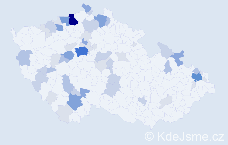 Příjmení: 'Kurejová', počet výskytů 158 v celé ČR