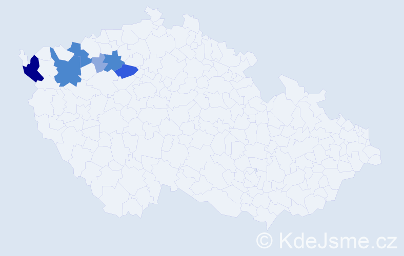 Příjmení: 'Puki', počet výskytů 15 v celé ČR