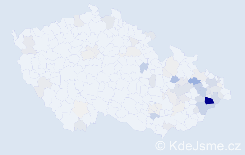 Příjmení: 'Blinková', počet výskytů 224 v celé ČR