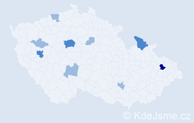Příjmení: 'Potoki', počet výskytů 15 v celé ČR