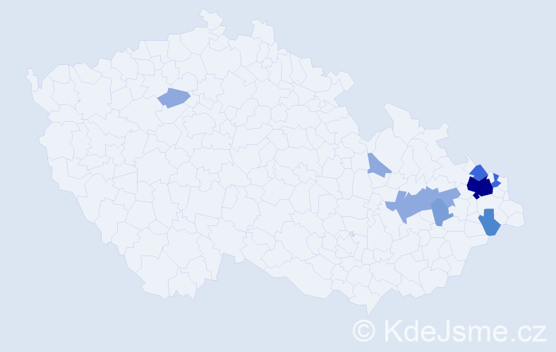 Příjmení: 'Platek', počet výskytů 24 v celé ČR