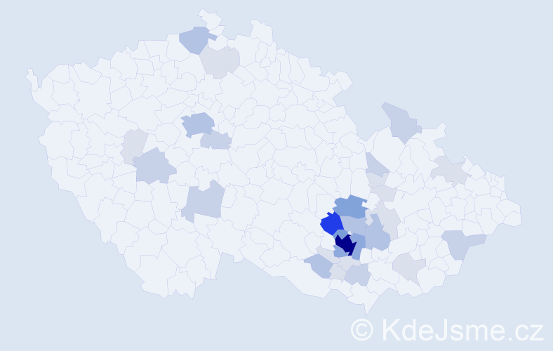 Příjmení: 'Plevač', počet výskytů 96 v celé ČR