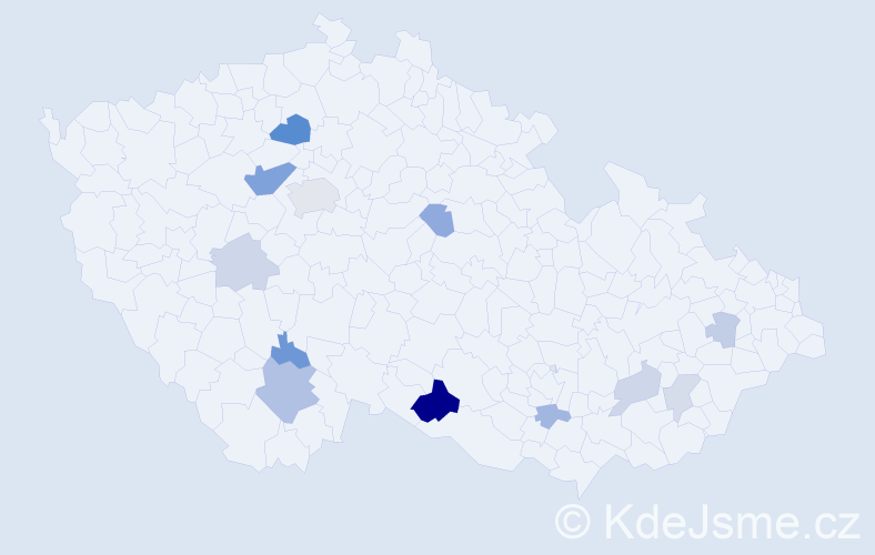 Příjmení: 'Kačenka', počet výskytů 27 v celé ČR