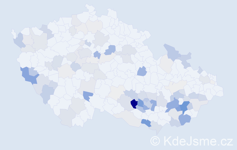 Příjmení: 'Krčma', počet výskytů 377 v celé ČR