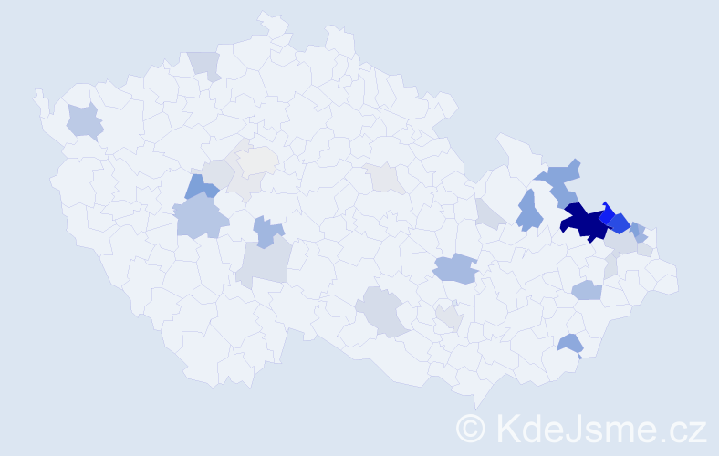 Příjmení: 'Mosler', počet výskytů 128 v celé ČR