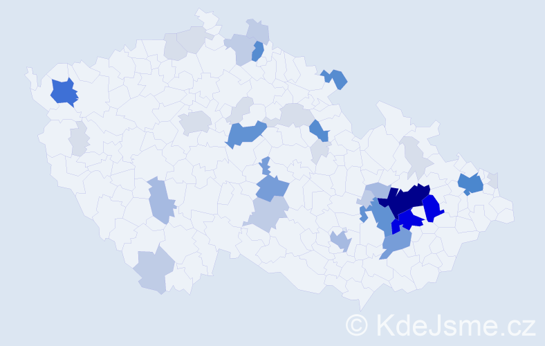 Příjmení: 'Čuri', počet výskytů 158 v celé ČR