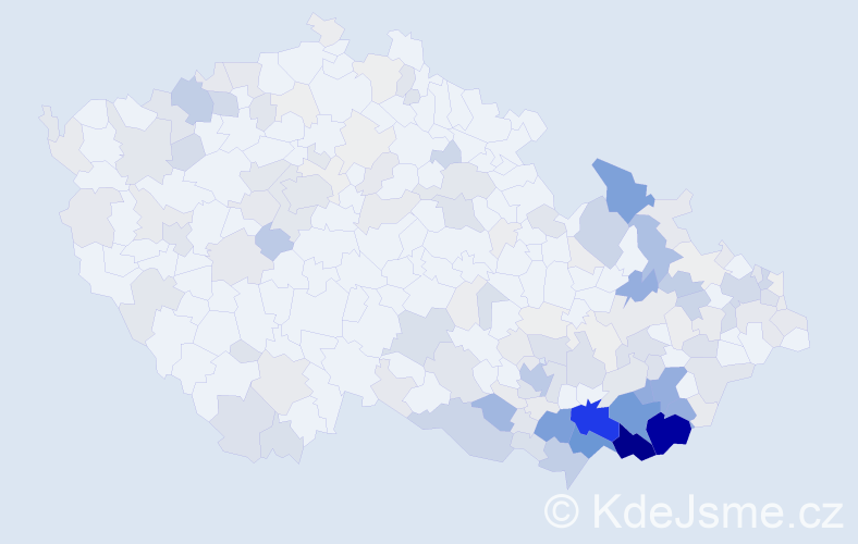 Příjmení: 'Zálešáková', počet výskytů 932 v celé ČR