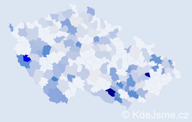 Příjmení: 'Kellner', počet výskytů 589 v celé ČR