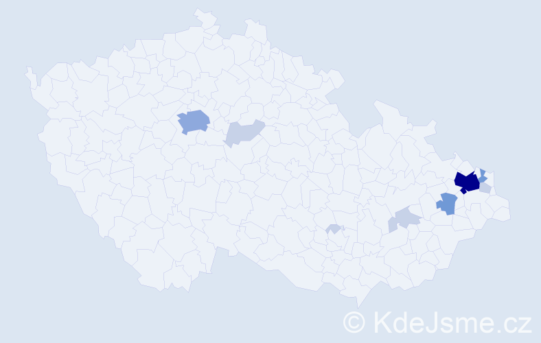 Příjmení: 'Dutko', počet výskytů 26 v celé ČR