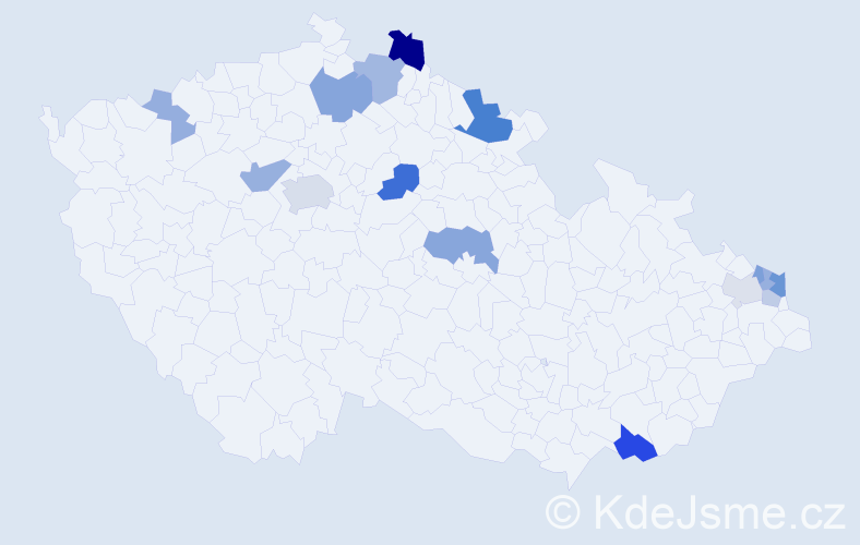 Příjmení: 'Kasáková', počet výskytů 32 v celé ČR