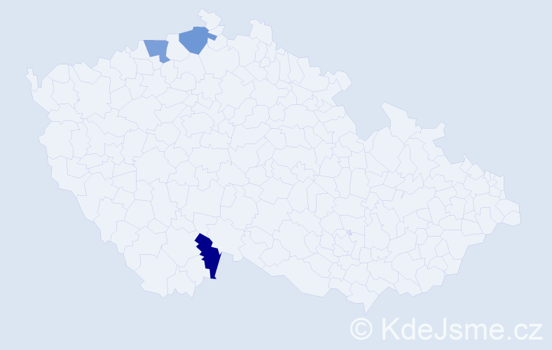 Příjmení: 'Vitmann', počet výskytů 3 v celé ČR