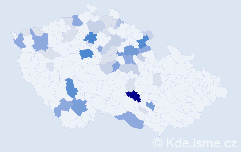 Příjmení: 'Kuřátková', počet výskytů 176 v celé ČR