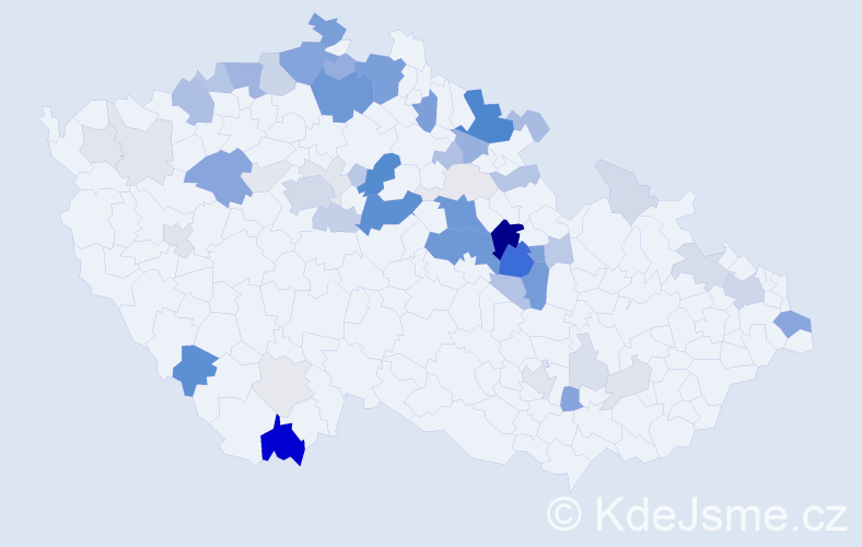 Příjmení: 'Košnarová', počet výskytů 204 v celé ČR