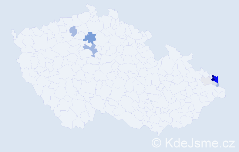 Příjmení: 'Kubatko', počet výskytů 34 v celé ČR