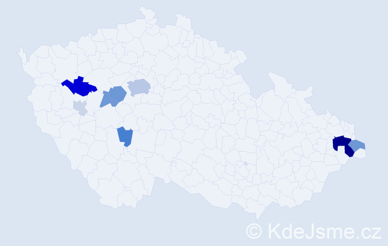 Příjmení: 'Eschnerová', počet výskytů 26 v celé ČR