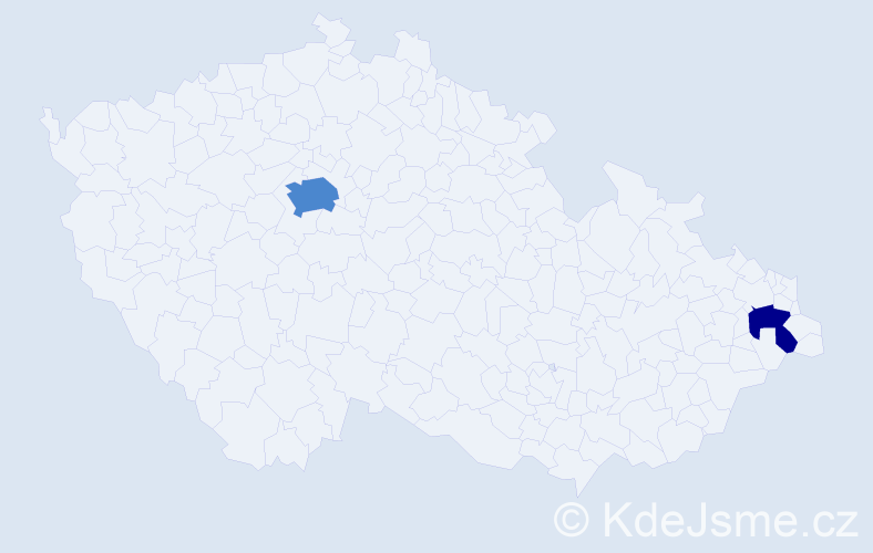 Příjmení: 'Kubies', počet výskytů 10 v celé ČR