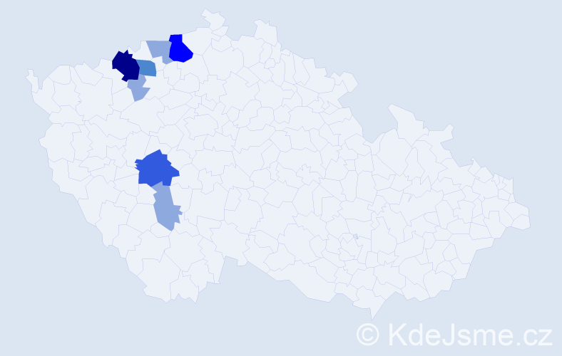 Příjmení: 'Gadžová', počet výskytů 17 v celé ČR