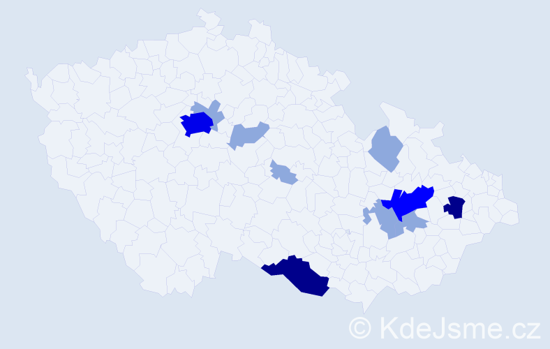 Příjmení: 'Plainerová', počet výskytů 27 v celé ČR