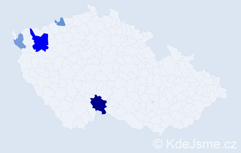 Příjmení: 'Gerbová', počet výskytů 9 v celé ČR