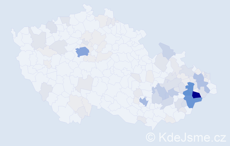 Příjmení: 'Baroš', počet výskytů 421 v celé ČR