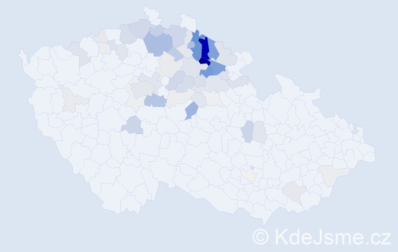 Příjmení: 'Jeriová', počet výskytů 209 v celé ČR