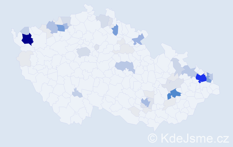 Příjmení: 'Klempár', počet výskytů 270 v celé ČR