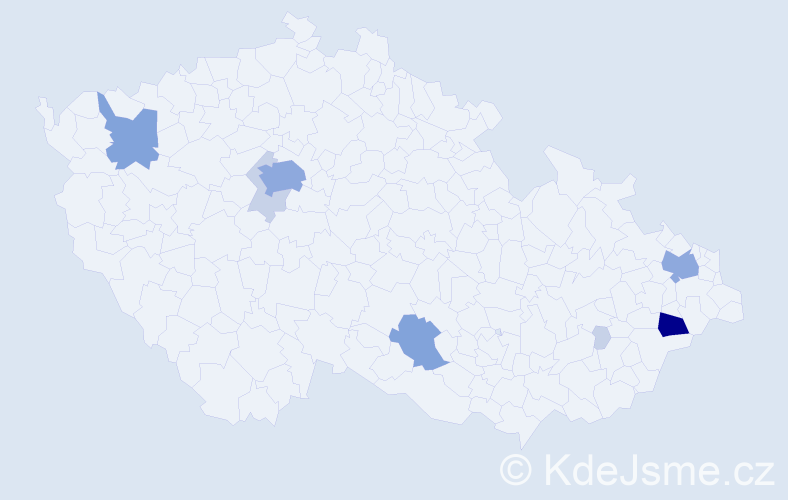 Příjmení: 'Mandula', počet výskytů 24 v celé ČR