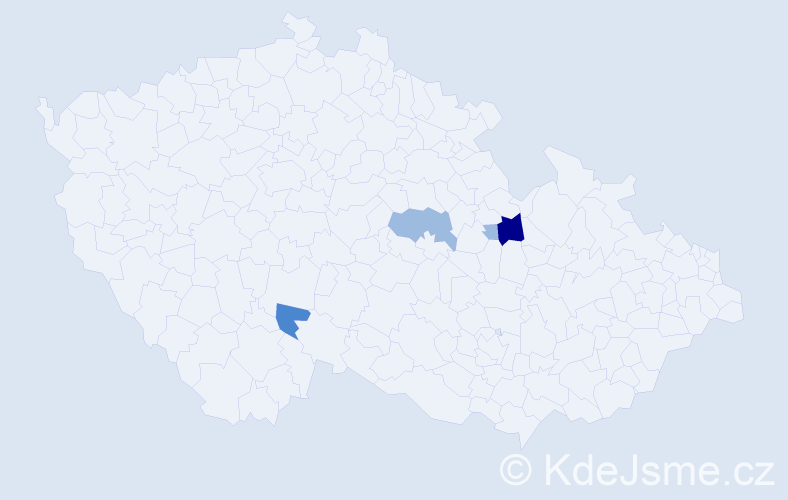 Příjmení: 'Tilman', počet výskytů 8 v celé ČR