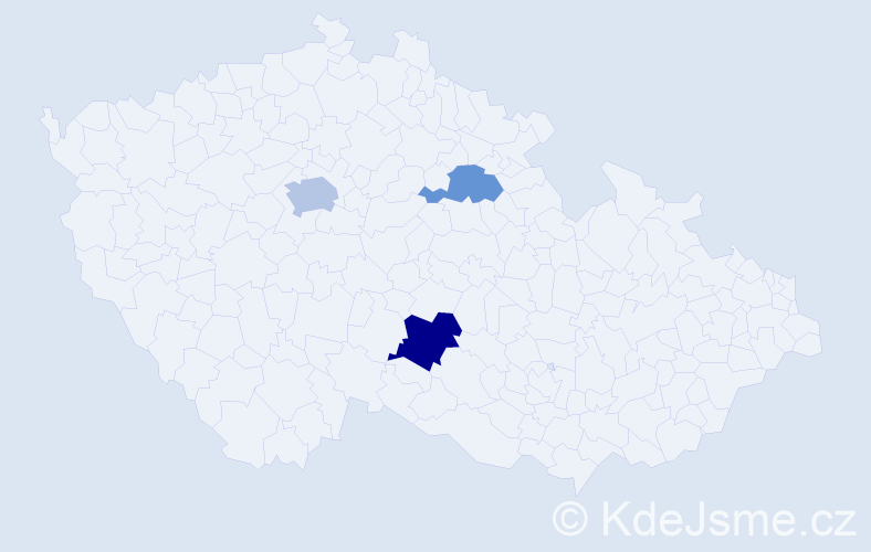 Příjmení: 'Dršata', počet výskytů 15 v celé ČR