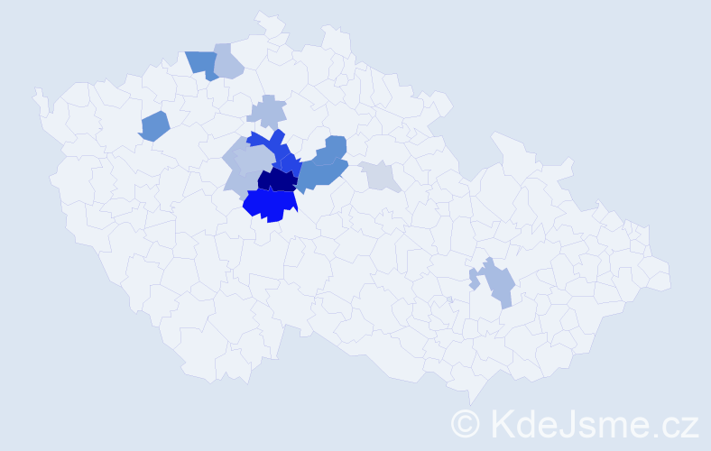 Příjmení: 'Olmrová', počet výskytů 61 v celé ČR