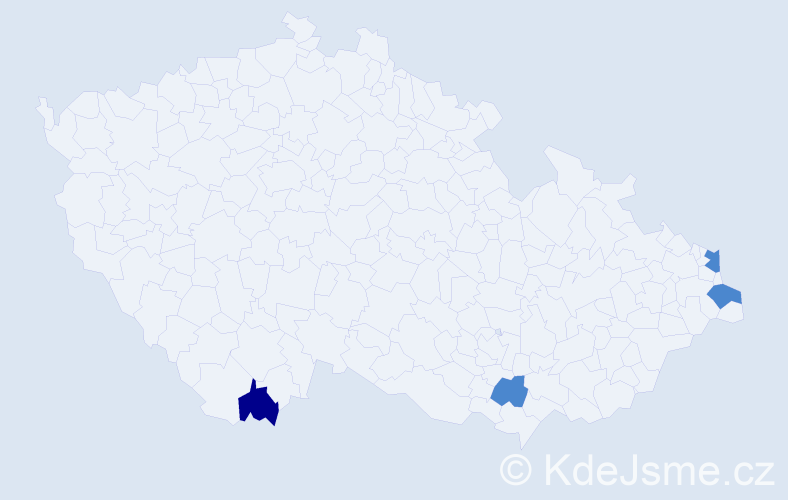 Příjmení: 'Mainková', počet výskytů 6 v celé ČR