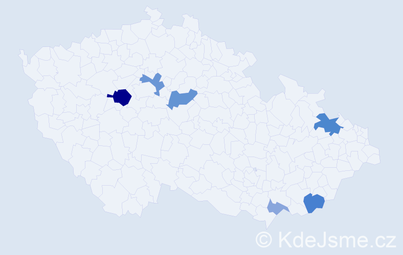 Příjmení: 'Pionteková', počet výskytů 14 v celé ČR