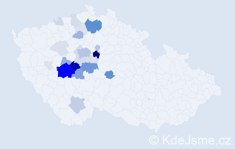 Příjmení: 'Lundáková', počet výskytů 106 v celé ČR