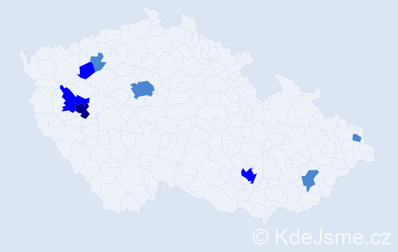 Příjmení: 'Neunerová', počet výskytů 13 v celé ČR