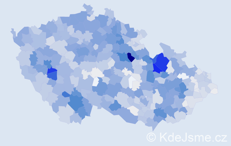 Příjmení: 'Valenta', počet výskytů 5692 v celé ČR