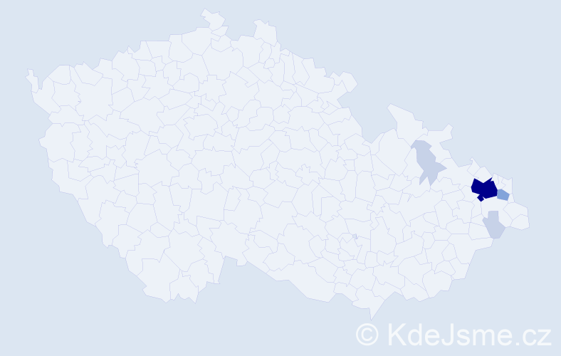 Příjmení: 'Stachelová', počet výskytů 17 v celé ČR