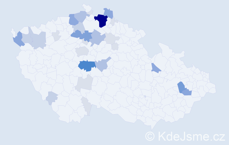 Příjmení: 'Kraka', počet výskytů 101 v celé ČR