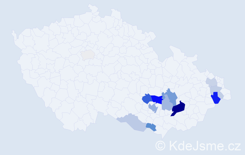 Příjmení: 'Vdolečková', počet výskytů 32 v celé ČR