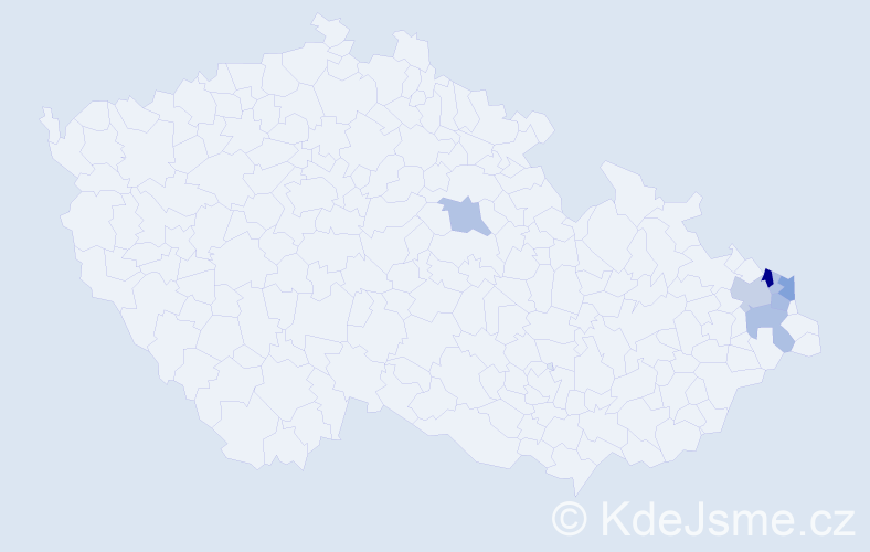 Příjmení: 'Solčánová', počet výskytů 18 v celé ČR