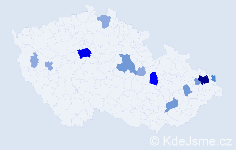 Příjmení: 'Prusáková', počet výskytů 32 v celé ČR