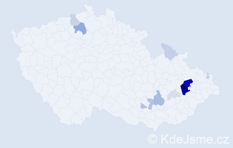 Příjmení: 'Stupárek', počet výskytů 25 v celé ČR