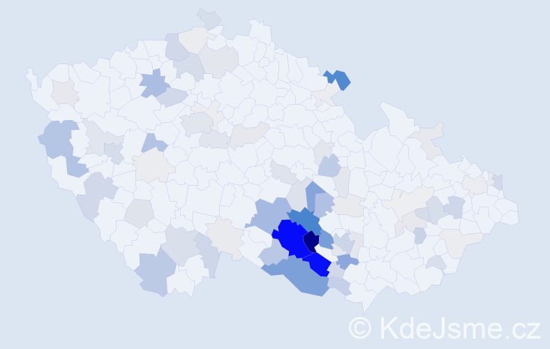 Příjmení: 'Pelán', počet výskytů 345 v celé ČR