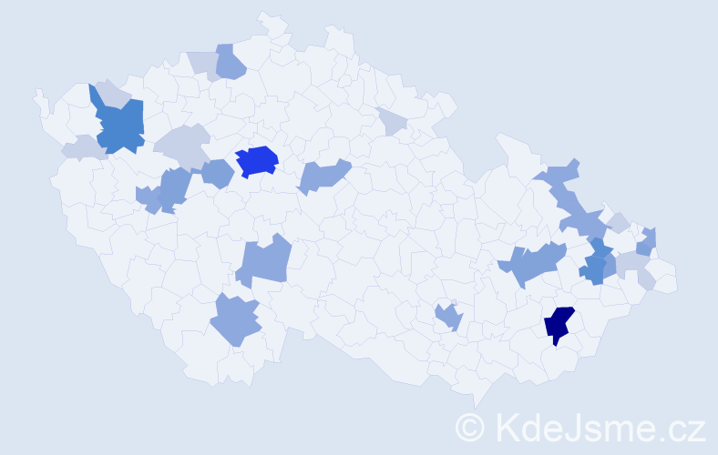 Příjmení: 'Riesová', počet výskytů 76 v celé ČR