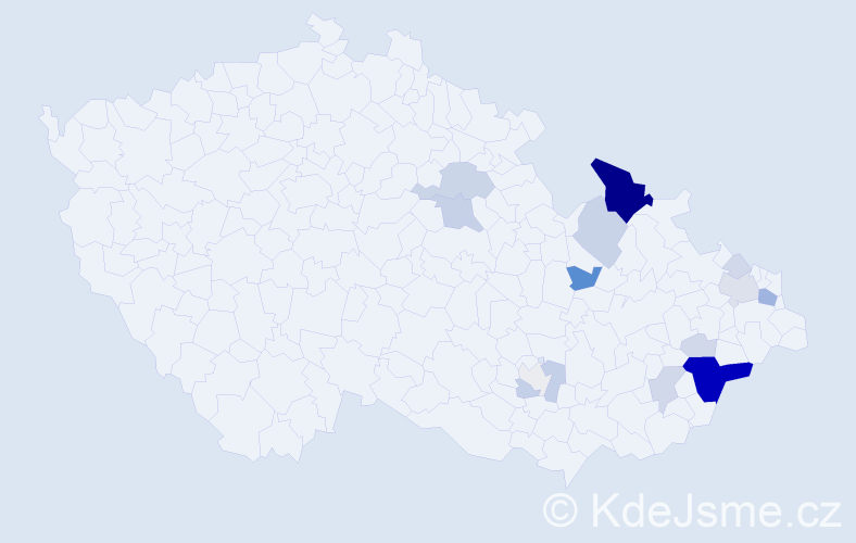 Příjmení: 'Papšík', počet výskytů 63 v celé ČR