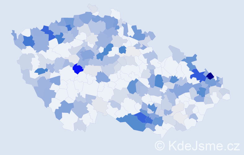 Příjmení: 'Weiss', počet výskytů 953 v celé ČR