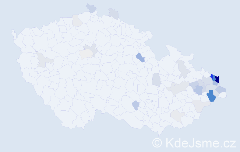 Příjmení: 'Kijonková', počet výskytů 137 v celé ČR