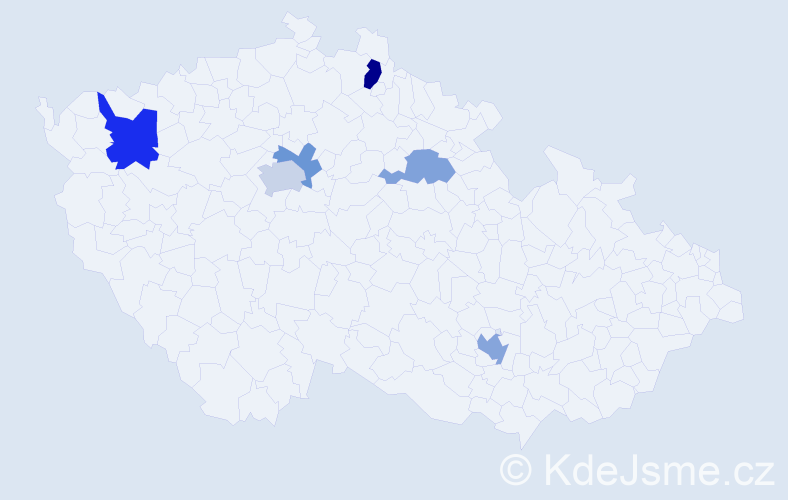 Příjmení: 'Kassem', počet výskytů 10 v celé ČR